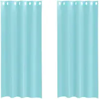 vidaXL Voile Rideaux avec oeillets 2 pcs. Turquoise