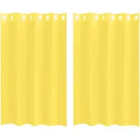 vidaXL Voile Rideaux avec oeillets 2 pcs. Jaune