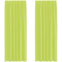 vidaXL Voile Rideaux avec patte 2 pcs. Vert pomme