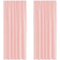 vidaXL Voile Rideaux avec passants 2 pcs. Rose 140x225 cm