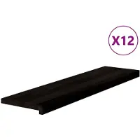vidaXL Marches d'escalier 12 pcs marron foncé 100x25x2 cm chêne massif