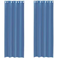 vidaXL Voile Rideaux avec œillets 2 pcs. Bleu roi
