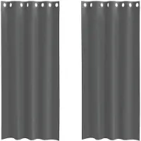 vidaXL Voile Rideaux avec oeillets 2 pcs. Gris foncé 140x245 cm