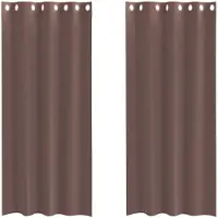 vidaXL Voile Rideaux avec oeillets 2 pcs. Marron 140x245 cm