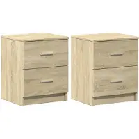 vidaXL Tables de chevet 2 pcs avec 2 tiroirs Chêne Sonoma 40x36x50 cm