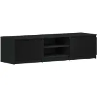 vidaXL Armoire TV noire imitation chêne 140x40x36 cm Bois composite