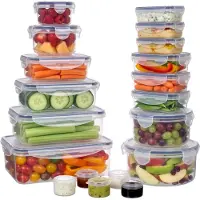 Relaxdays , boîte de conservation, 38 pièces (19 récipients + 19 couvercles), hermétique, compatible lave-vaisselle, plastique, transparent