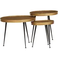 vidaXL Table basse 3 pcs. Golden Bois composite