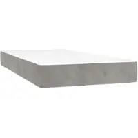 vidaXL Matelas à poches, gris clair, 90X220X20 Cm, velours Lumarko