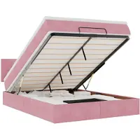 vidaXL Ottoman-lit avec matelas rose 140x190 cm velours