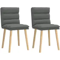vidaXL Chaise de salle à manger 2 pcs. Tissu gris foncé