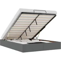 vidaXL Lit ottoman sans matelas gris foncé 140x190 cm Tissu