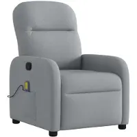 vidaXL Fauteuil de massage gris clair Tissu