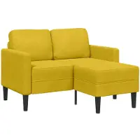 vidaXL Canapé 2 places avec chaise longue en L jaune 125 cm velours