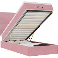 vidaXL Ottoman-lit avec matelas rose 90x200 cm velours