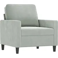 vidaXL Fauteuil gris clair 60 cm velours