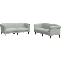 vidaXL Ensemble de canapés 2 pièces gris clair velours