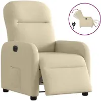 vidaXL Fauteuil relax électrique Crème Tissu