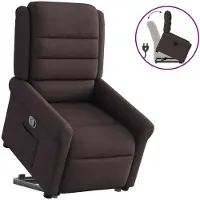 vidaXL Fauteuil relax avec releveur Tissu marron foncé