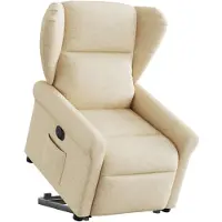 vidaXL Fauteuil relax avec releveur électrique Crème Tissu