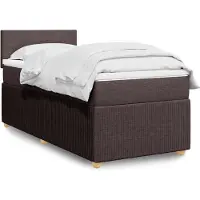 vidaXL Lit boxspring avec matelas brun foncé 80x200 cm Tissu