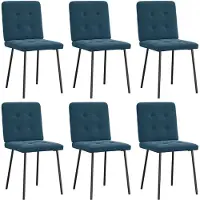 vidaXL Chaises de salle à manger 6 pcs. Bleu velours