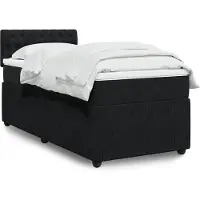 vidaXL Lit boxspring avec matelas noir 100x200 cm velours