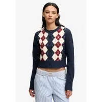 Superdry Cardigan ivoire / marine / rouge vif