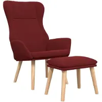 vidaXL Fauteuil relax avec pouf vin rouge Tissu