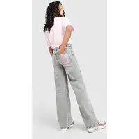 Pink Soda Sport Jean Satin Bow Junior - Gris, Gris