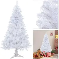 Izrielar 120cm Arbre de Noël artificiel Sapin de Noël avec 220 pointes Support d'aiguilles en PVC & système de pliage Arbre de Noël blanc
