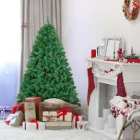 Jayseuw 150cm Arbre de Noël artificiel Sapin de Noël avec 488 pointes aiguilles PVC Support métallique & système de pliage Arbre de Noël vert