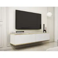 AX Living Buffet TV Orkis 135 cm Moderne et fonctionnel, Blanc