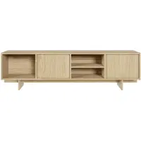Selsey Sanva - Meuble TV bas, 2 portes, chêne huilé, 200 cm