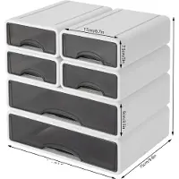 OEM Organisateur de bureau, 6 tiroirs amovibles, rangement multifonctionnel, blanc