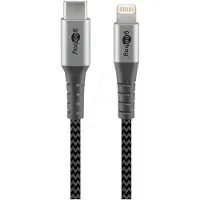 Goobay 49270 Lightning/USB C Kabel 0,5 m grau, schwarz, 1 St.