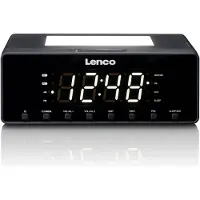 Lenco CR-540BK - Radio-réveil avec veilleuse à intensité variable et fonction de charge USB - Noir