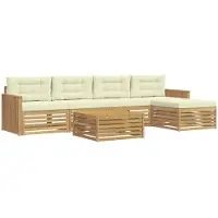 vidaXL Ensemble de canapés d'extérieur , 6 pièces, blanc et crème, en polyester