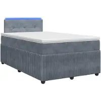 vidaXL Lit boxspring avec matelas gris foncé 120 x 190 cm velours