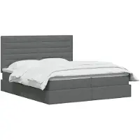 vidaXL Lit de rangement avec tête de lit gris foncé 180 x 200 cm Tissu