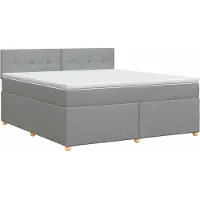 Syfax Lit boxspring avec matelas gris clair 140 x 190 cm Tissu