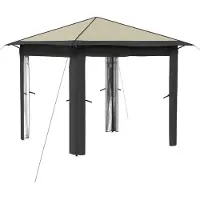 vidaXL , tonnelle sans parois latérales, 2,6 x 2,6 m, couleur crème et anthracite