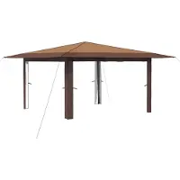 vidaXL , tonnelle sans parois latérales, 4 x 4 mètres, beige et marron