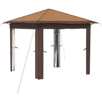 vidaXL , tonnelle sans parois latérales, 2,6 x 2,6 m, beige et marron