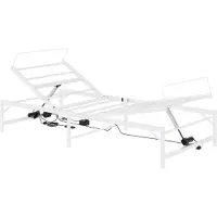 vidaXL Lit électrique réglable, blanc, 100 x 190 cm, en acier