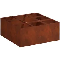 vidaXL Jardinière d'extérieur, aspect rouille, 100 x 100 x 30 cm, en acier résistant aux intempéries