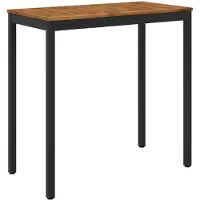 Syfax Table de jardin, design naturel et noir, dimensions : 108,5 x 55 x 105 cm