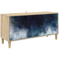 vidaXL Meuble TV RAALTE, 102 x 33 x 50 cm, panneaux de particules imitation bois Sonoma