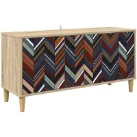 vidaXL Meuble TV OMMEN, 102 x 33 x 50 cm, panneaux de particules imitation bois Sonoma