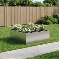 Prolenta Maison Exclusive - Jardinière en acier inoxydable argentée, 100 x 100 x 20 cm